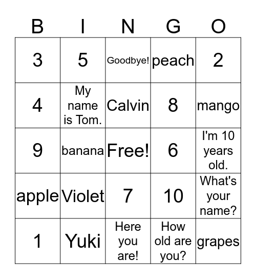 Bingo Card