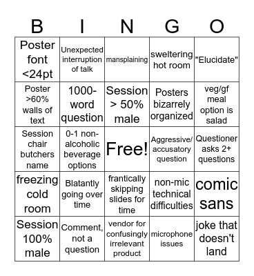 conference facepalm bingo Card
