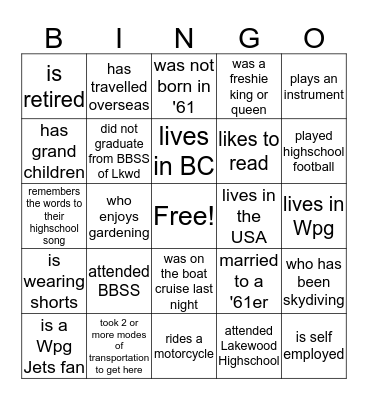 Find someone who: Bingo Card