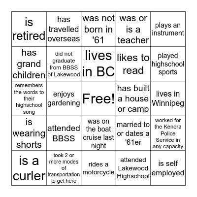 Find someone who: Bingo Card