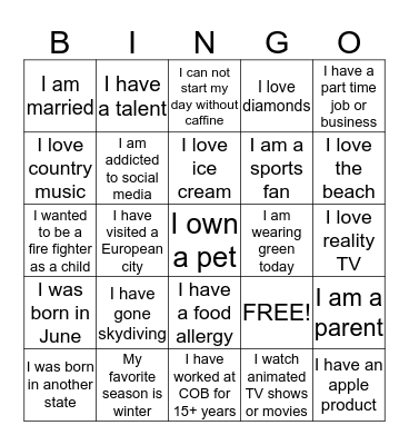Customer Experience  Bingo Card