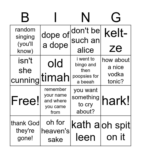 Happy Birthday Gigi!  Bingo Card