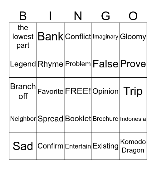 4th Grade MCA Bingo Card