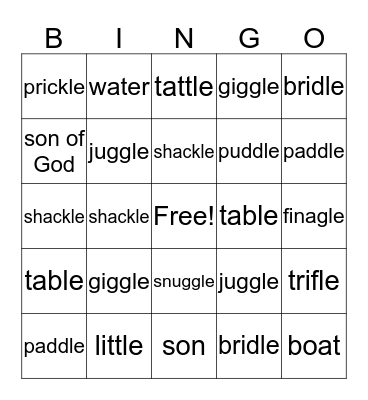 Encounter On The Water Bingo Card