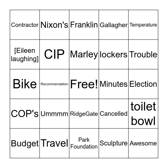 7-24-19 Bingo Card