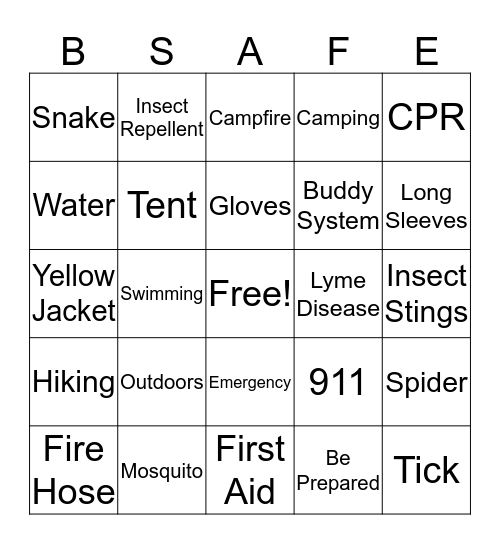 PPM Safety Bingo Card