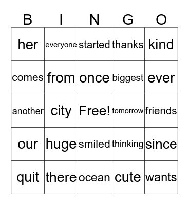 Basey's Bingo Card