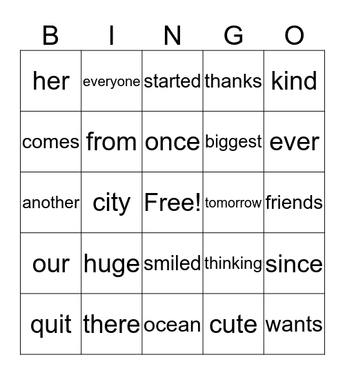 Basey's Bingo Card