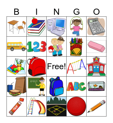 Back to School Bingo Card