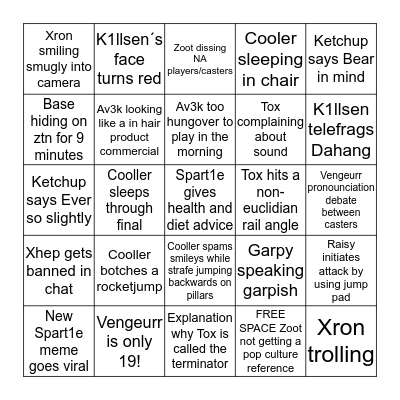 QuakeCon 2019 EU Bingo Card