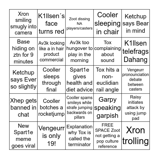 QuakeCon 2019 EU Bingo Card