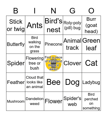 "FIT KIDS" NATURE BLACKOUT! Bingo Card