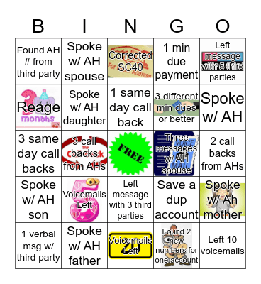 Managed Dialer Bingo!! Bingo Card