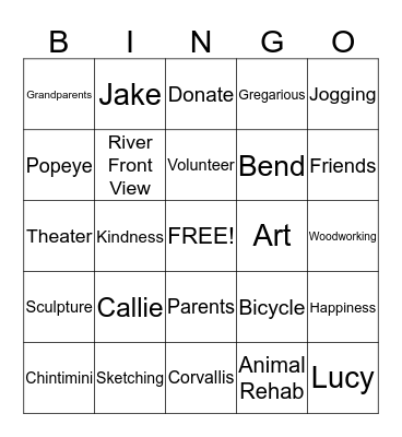 Lorraine Bingo Card