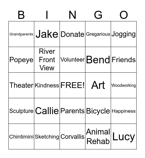 Lorraine Bingo Card