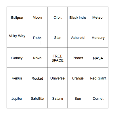 GALAXY BINGO Card