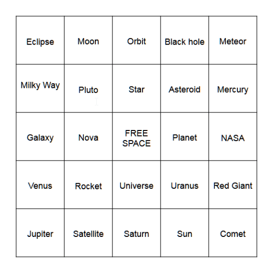 GALAXY BINGO Card