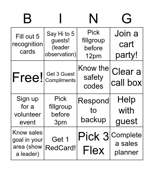 Target Bingo! Bingo Card