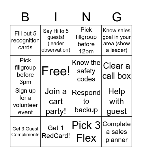 Target Bingo! Bingo Card