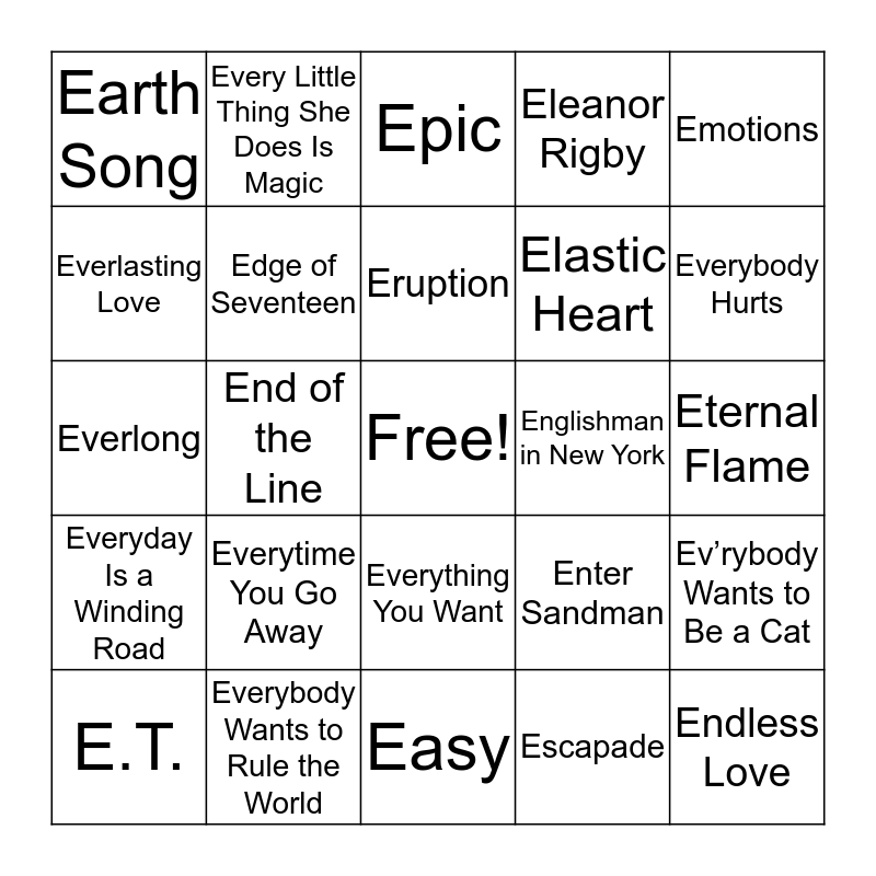 20 Songs That Start With the Letter E