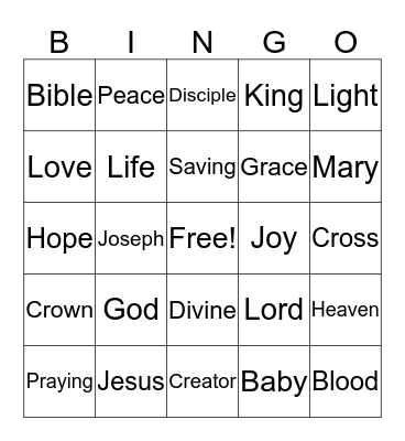 Women's Group Bingo Card