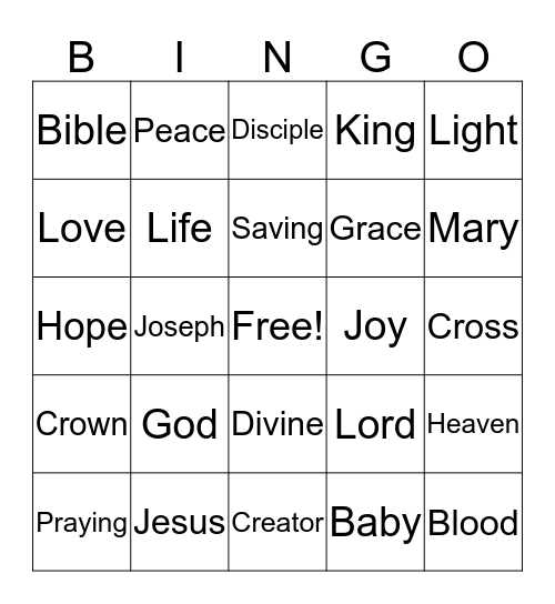 Women's Group Bingo Card