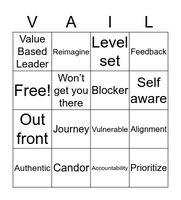 Vail Resorts Bingo Card