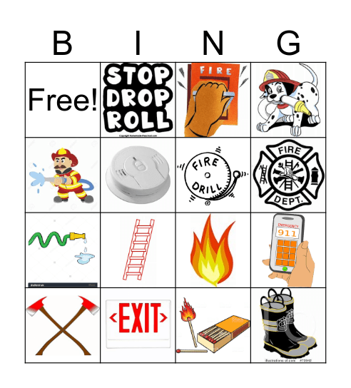 Fire Safety Bingo Card