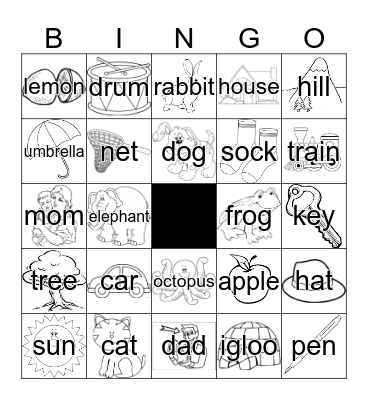 Fun with Words Bingo Card