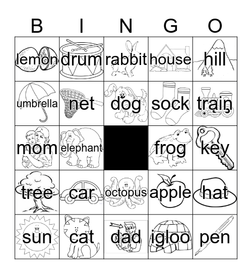 Fun with Words Bingo Card