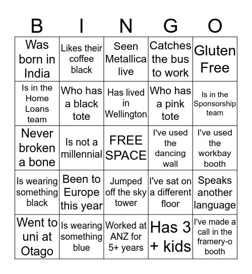 Hot desking BINGO! Sit next to someone who... Bingo Card