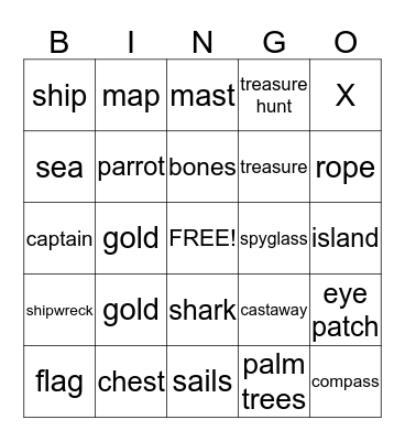 God's Treasure Bingo Card