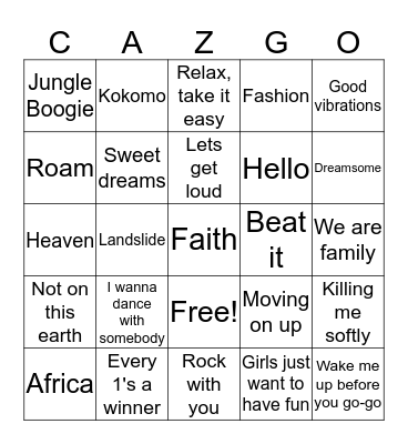 DISCO BINGO Card
