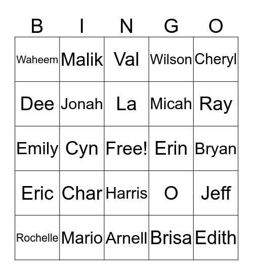 FAMILY Bingo Card