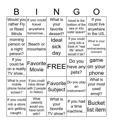 LOFT BINGO Card
