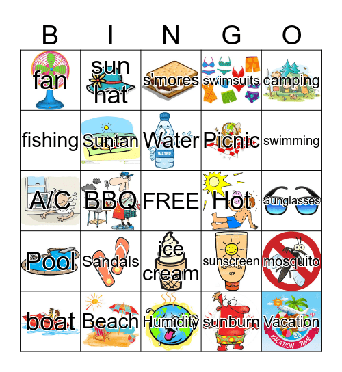 SUMMERTIME Bingo Card