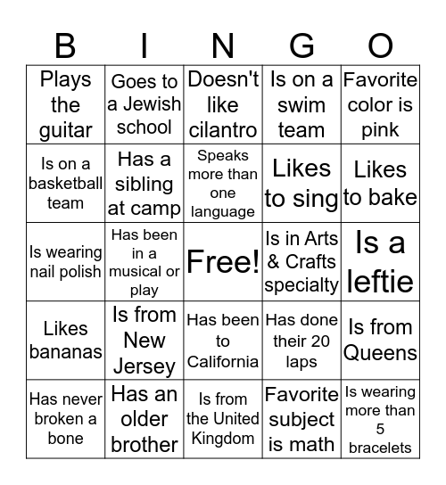 Human Bingo (3) Bingo Card