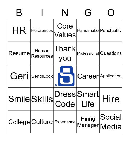 SentriLock HR Bingo Card