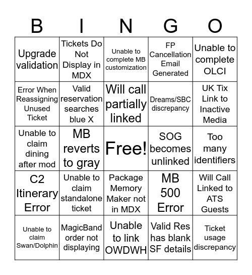 INC Bingo Card