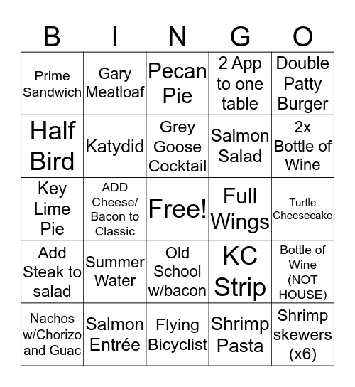 RDG Server Bingo  Bingo Card