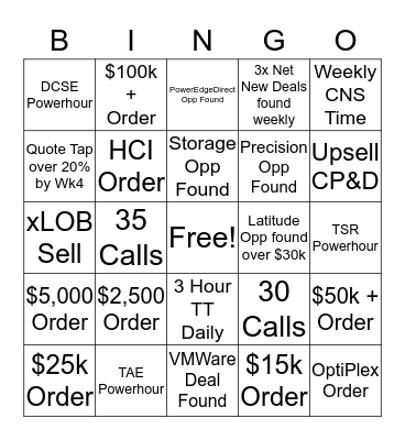 BrooksNDone Sales Bingo  Bingo Card