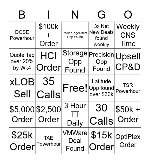 BrooksNDone Sales Bingo  Bingo Card