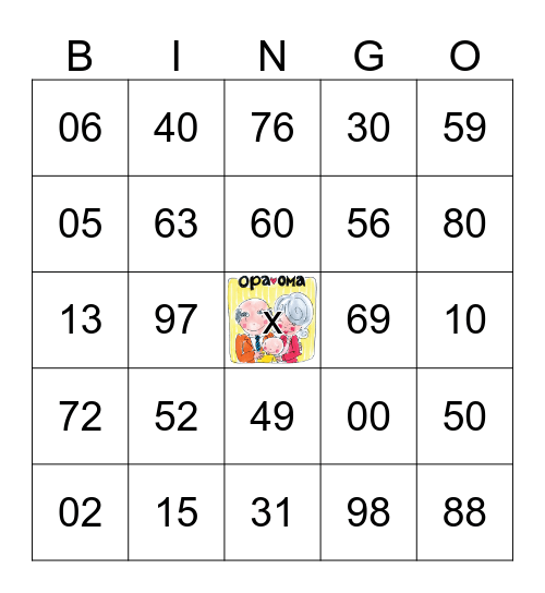 Opa & Oma Bingo Card