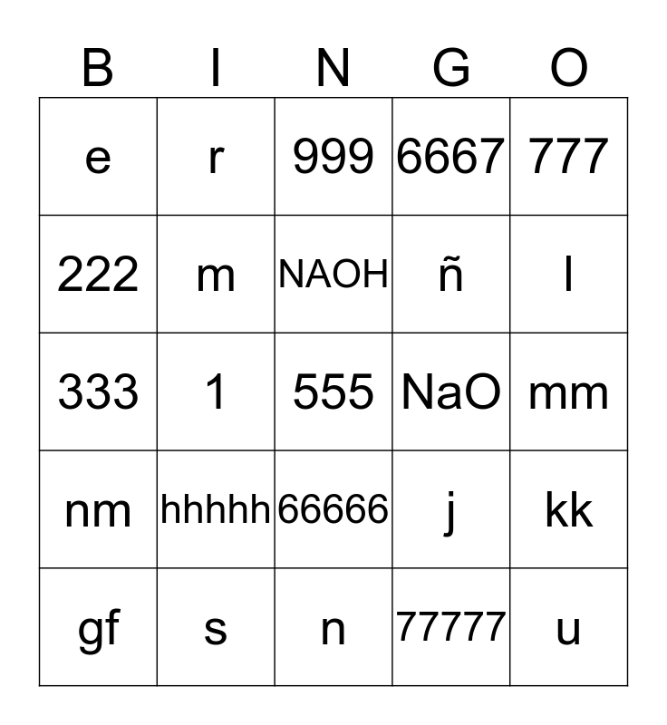 Esinbioquimath Bingo Card