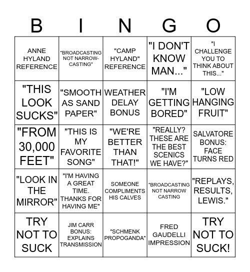 USATF BINGO Card