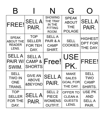 MAUI JIM BINGO Card
