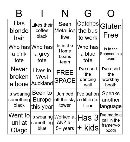 Hot desking BINGO! Sit next to someone who... Bingo Card