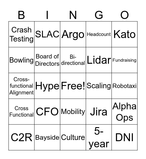 QAH Bingo Card