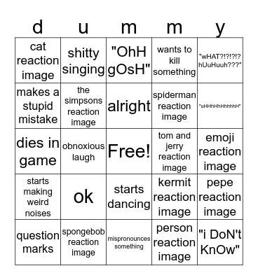 GamerGirl Bingo Card