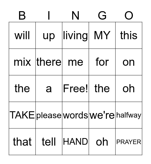 Practice Bingo Card